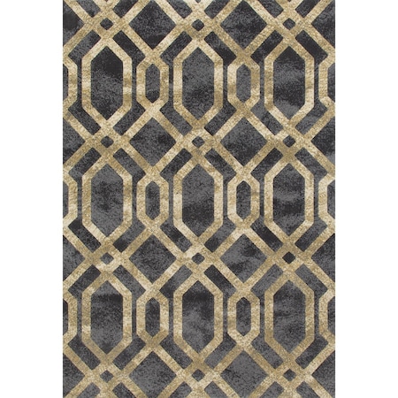 5 X 8 Ft. Bastille Collection Fretwork Border Woven Area Rug, Gray